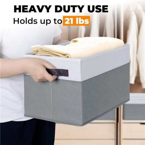 Storage Bins with Lids Set of 4 Stackable Closet Organizers for Clothes Toys - Picture 5 of 7